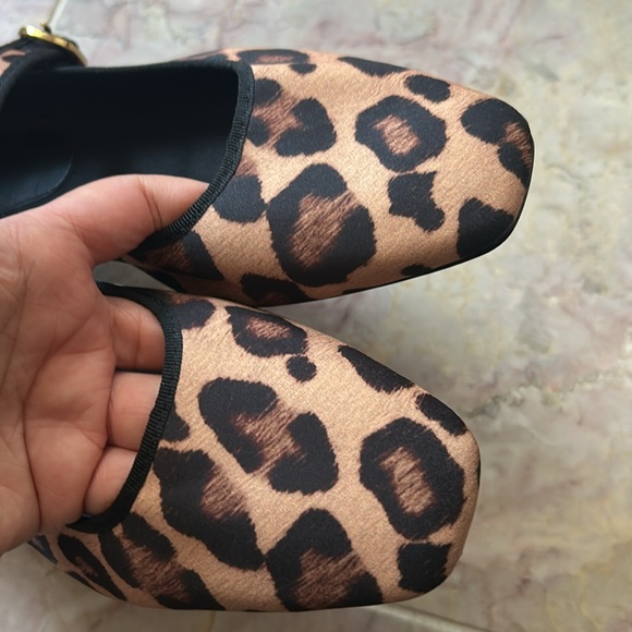 Zara Leopard Animal Print Mary Jane Flats Casual Square Toe Size 38 - Picture 4 of 16